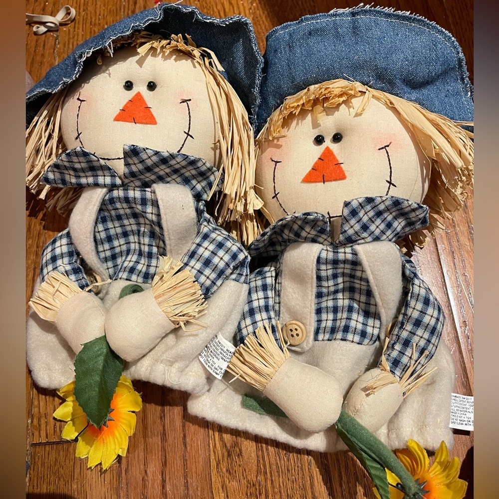 Two Unbranded Squarecrow Hand Puppets